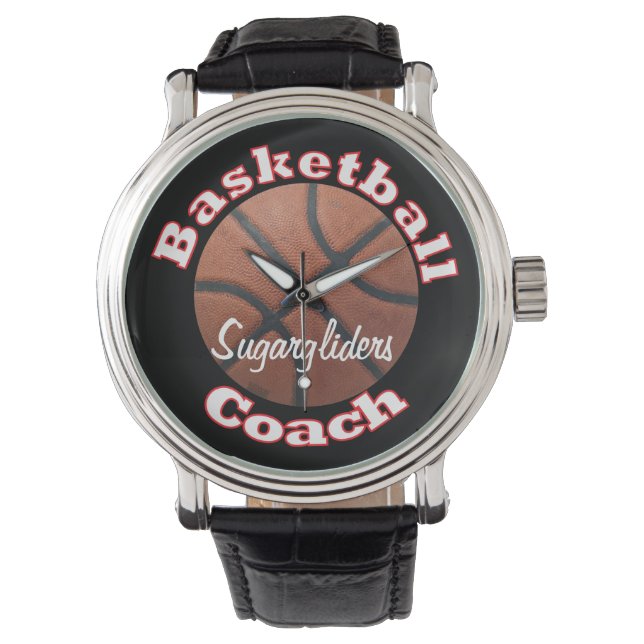 Reloj De Pulsera Entrenador y equipo de baloncesto (Anverso)