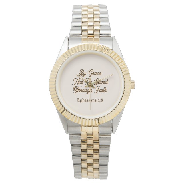 Reloj De Pulsera Ephesians By Grace are Ye Saved Scripture  (Anverso)