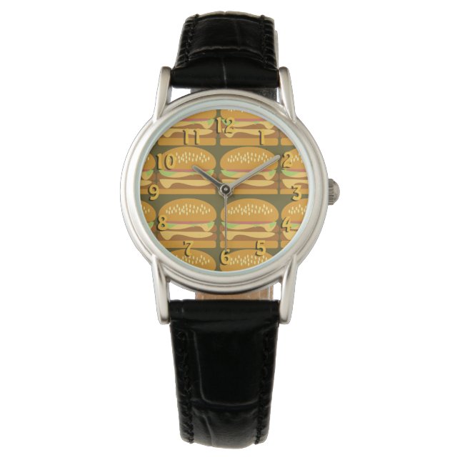 Reloj De Pulsera Epic Fun Cheeseburger Personalizado Patrón de dise (Anverso)