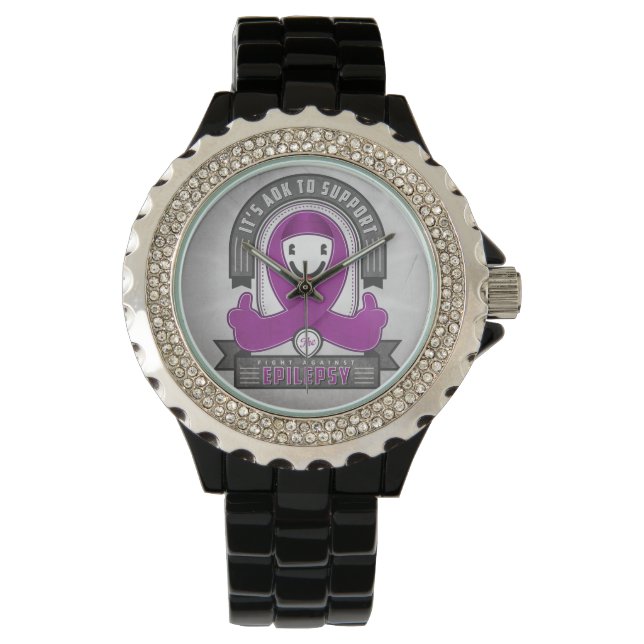 Reloj De Pulsera Epilepsia - Es la cinta de la caridad retro de AOK (Anverso)