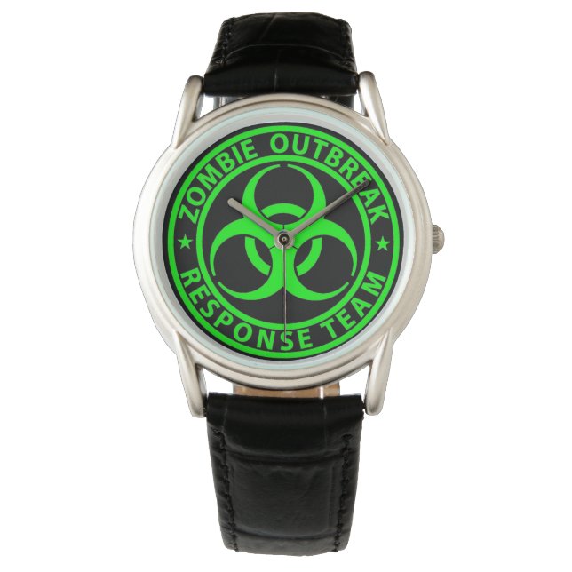 Reloj De Pulsera Equipo de respuesta al brote de Zombie Neon Green (Anverso)