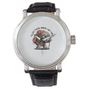 Reloj De Pulsera Equipo de senderismo de perezoso divertido: clásic