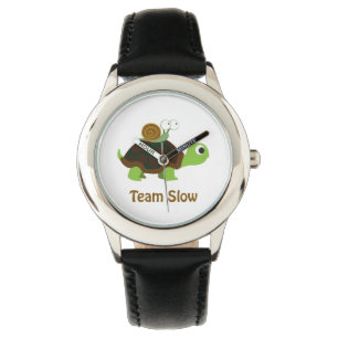 Reloj De Pulsera Equipo Tortuga y Caracol Lento y Bonito Dibujo Ani
