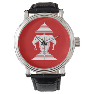 Reloj De Pulsera Erawan tres dirigió Lao del elefante/la bandera d