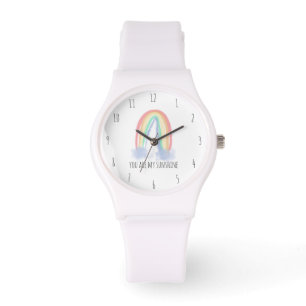 Reloj De Pulsera Eres mi sol acuarela pintada arcoíris