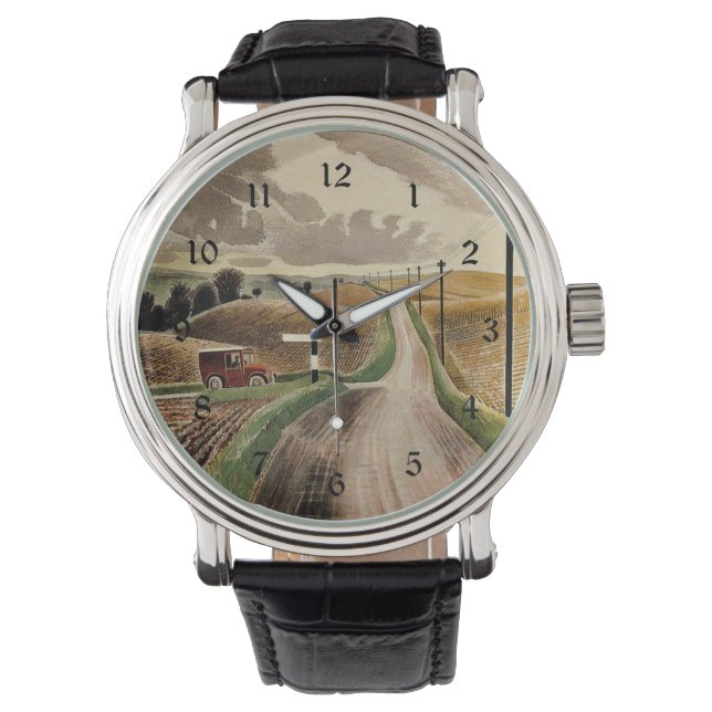 Reloj De Pulsera Eric Ravilious art, Wiltshire Landscape (Anverso)