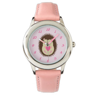 Reloj De Pulsera Erizo Bebé Niña Rosa Bonito