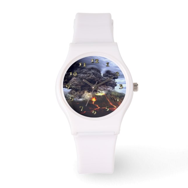 Reloj De Pulsera Erupción del volcán en la montaña (Anverso)