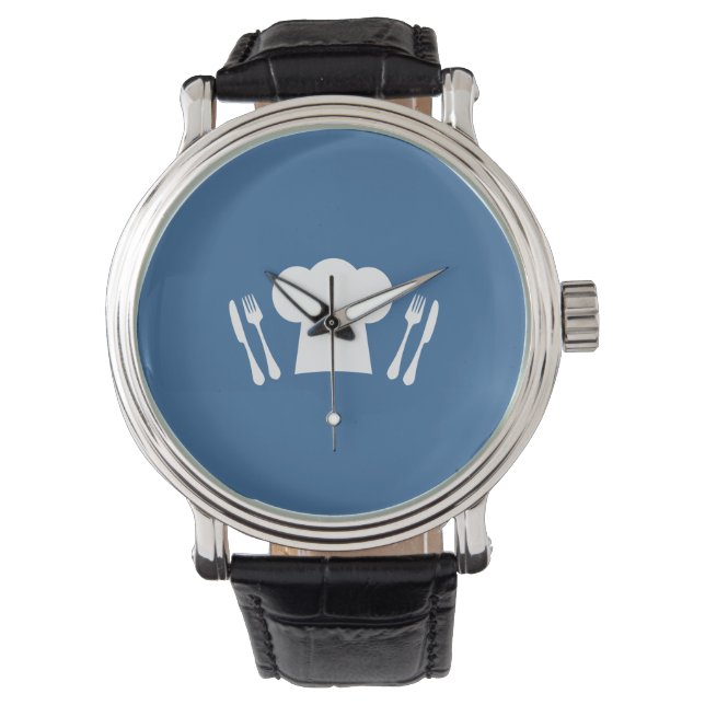 Reloj De Pulsera ¡Es hora de comer! Gorra Chef, Knife y Fork (Anverso)