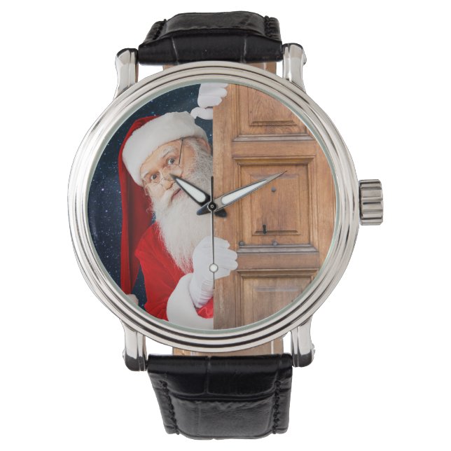 Reloj De Pulsera Es Santa! escondiéndose detrás de un eWatch de la  (Anverso)