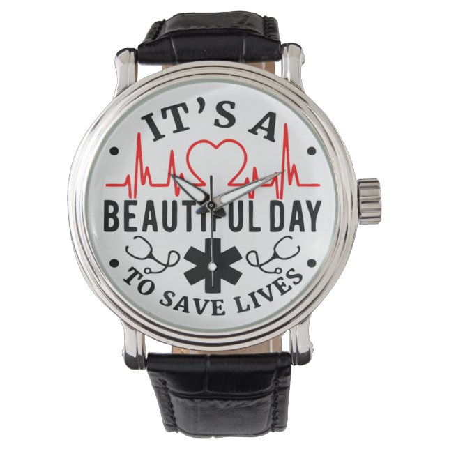 Reloj De Pulsera Es un bello día para salvar vidas (Anverso)
