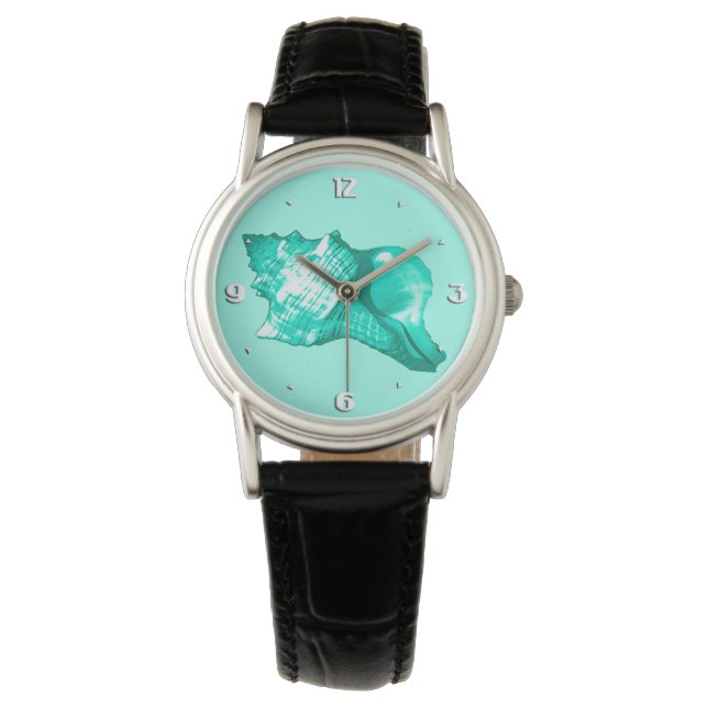 Reloj De Pulsera Esbozo de concha de concha - turquesa, blanca y ac (Anverso)