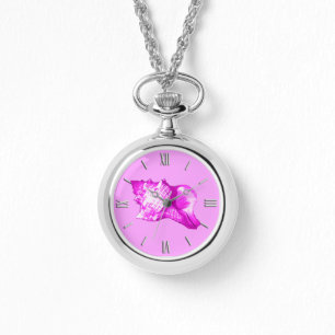 Reloj De Pulsera Esbozo de concha - tonos orquídeos y blancos