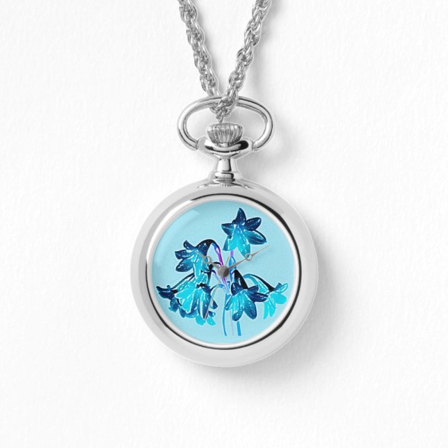 Reloj De Pulsera Esbozo de Daylilies - Cobalto y azul cielo (Anverso)