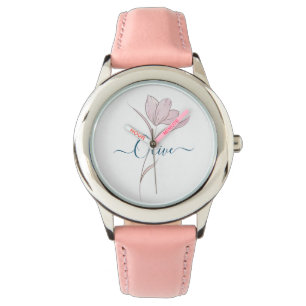 Reloj De Pulsera Esbozo floral acuarela personalizada