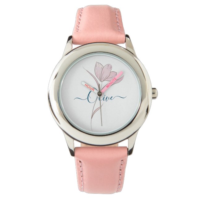 Reloj De Pulsera Esbozo floral acuarela personalizada (Anverso)