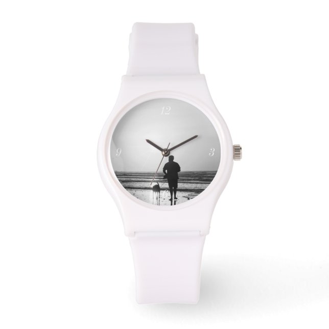 Reloj De Pulsera Escala de grises de la caminata de la mañana (Anverso)