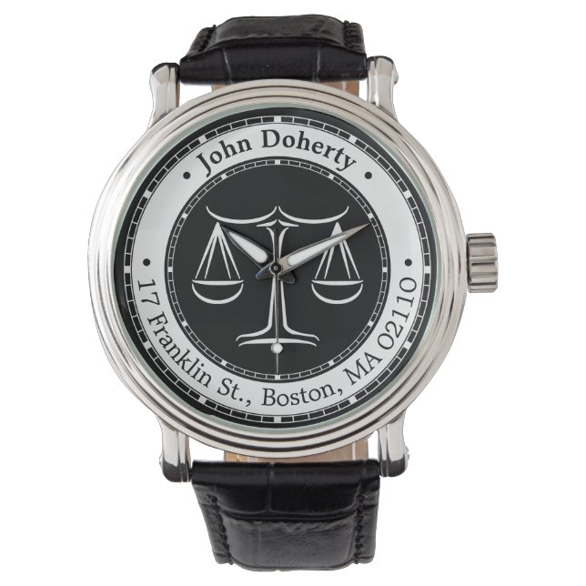 Reloj De Pulsera Escalas de justicia clásicas | Abogado (Anverso)