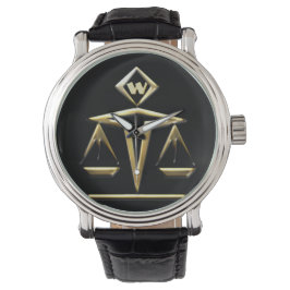 Reloj De Pulsera Escalas de justicia - Monogramado (v1)