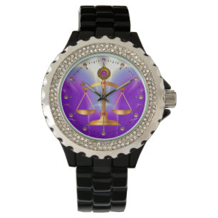 RELOJ DE PULSERA ESCALAS DE ORO DE LA LEY CON PIEDRAS DE GIMNASIO, 