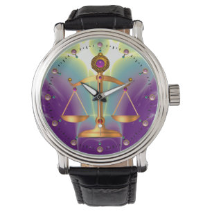 Reloj De Pulsera ESCALAS del ORO de la LEY CON las PIEDRAS de GEMA,