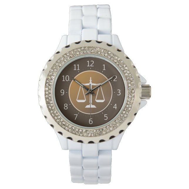 Reloj De Pulsera Escalas elegantes de justicia | Vigilancia manual (Anverso)