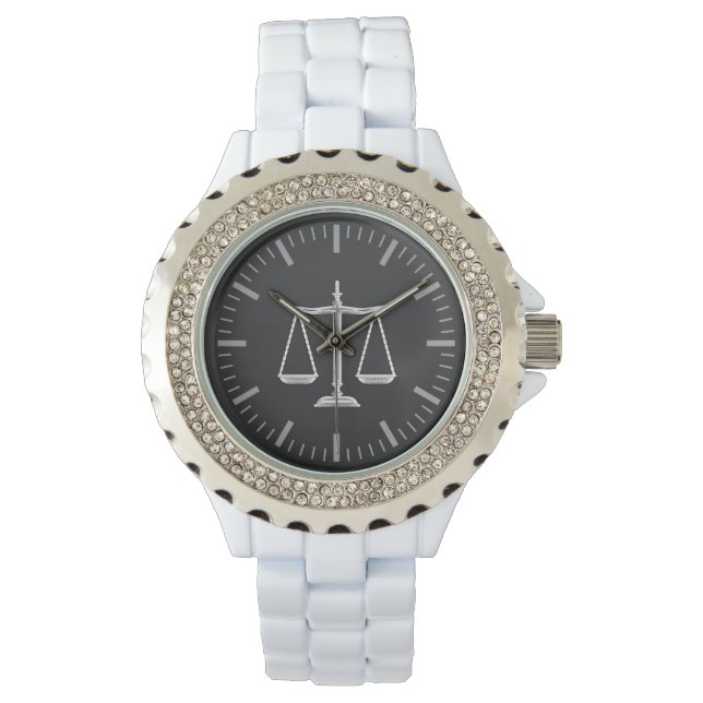 Reloj De Pulsera Escalas elegantes de justicia | Vigilancia manual (Anverso)