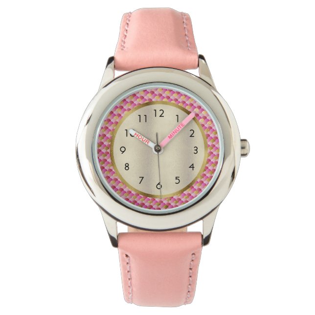 Reloj De Pulsera Escamas de sirena de oro rosa (Anverso)