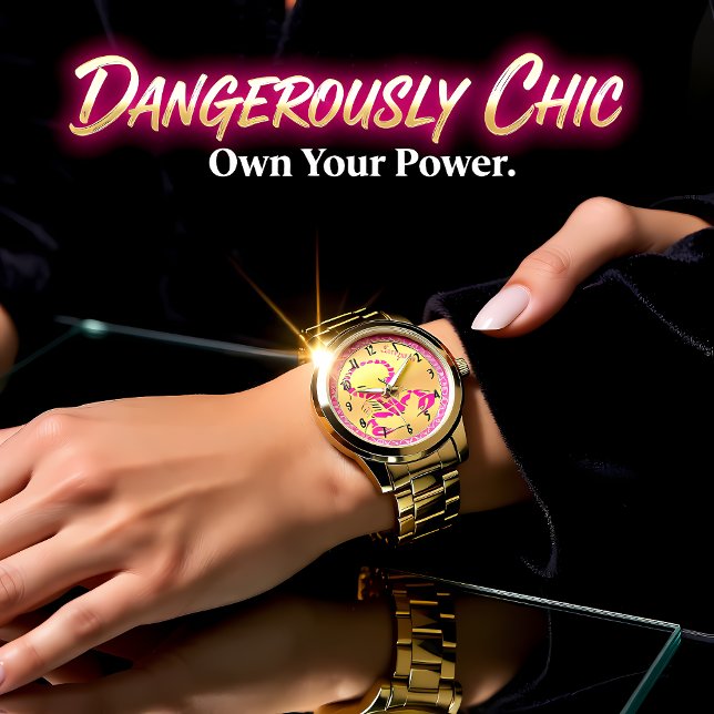 Reloj De Pulsera Escándalo tóxico rosa muy venenoso insecto (Subido por el creador)