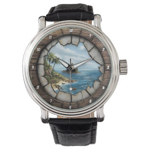 Reloj De Pulsera Escape Isla Ventana Náutica Costera Rústica