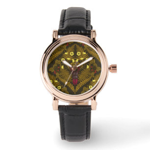 Reloj De Pulsera Escarabajos Stag y helechos
