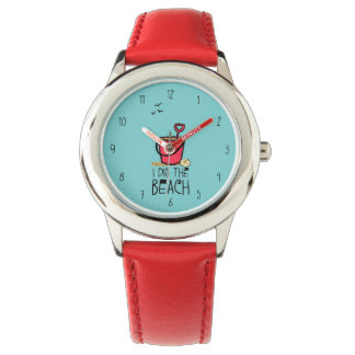 Reloj De Pulsera Escarbar el cubo rojo de la playa