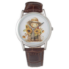 Reloj De Pulsera Escarecrow con girasoles