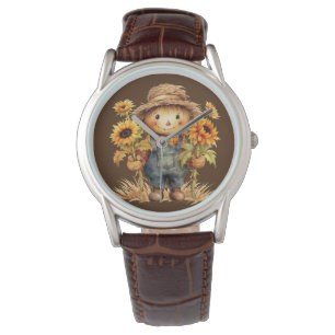 Reloj De Pulsera Escarecrow con girasoles