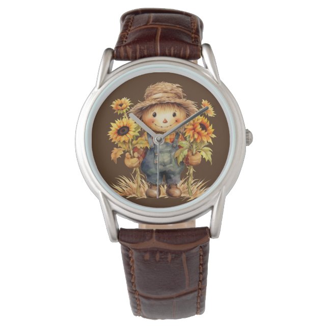 Reloj De Pulsera Escarecrow con girasoles (Anverso)