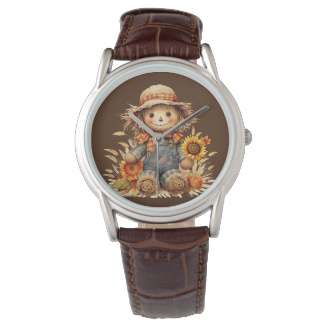Reloj De Pulsera Escarecrow con girasoles (Anverso)
