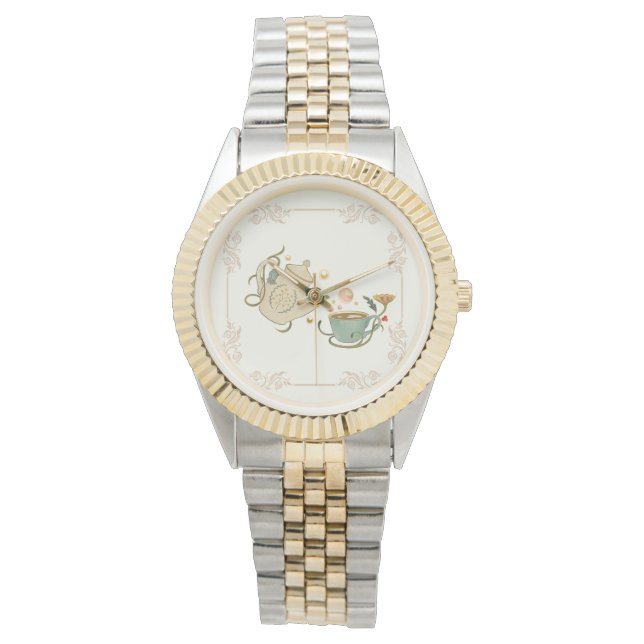 Reloj De Pulsera Escena de Té Encantadora con Burbujas (Anverso)