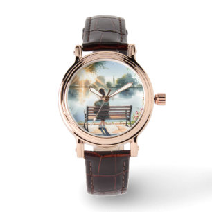 Reloj De Pulsera Escena del lago con reflejos del atardecer