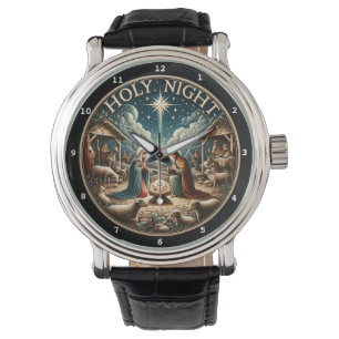 Reloj De Pulsera Escena del Pesebre Decoración Noche Santa