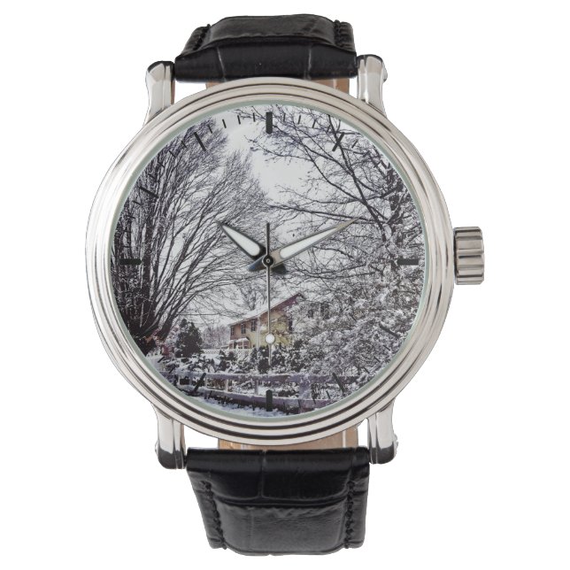 Reloj De Pulsera Escena Invernal (Anverso)