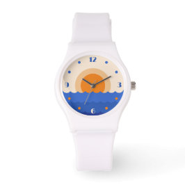 Reloj De Pulsera Escena minimalista del atardecer oceánico