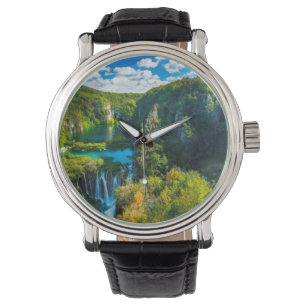 Reloj De Pulsera Escenario elegante de cascada, Croacia