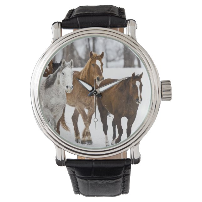 Reloj De Pulsera Escenario invernal de correr (Anverso)