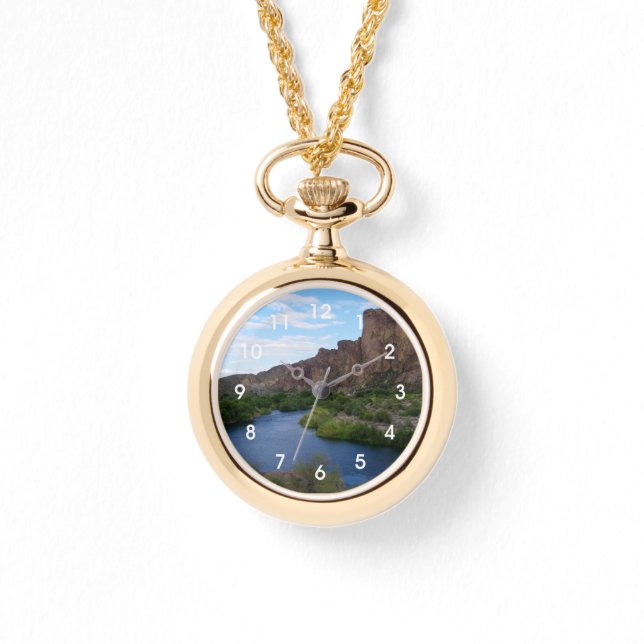 Reloj De Pulsera Escenario Lago Saguaro (Anverso)