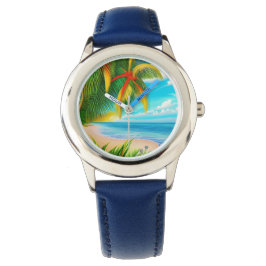 Reloj De Pulsera Escenario Tropical Beach Palm Tree