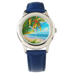 Reloj De Pulsera Escenario Tropical Beach Palm Tree