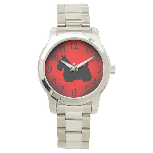 Reloj De Pulsera Escocia , territorio escocés, rojo negro/trigo (Anverso)