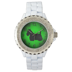 Reloj De Pulsera Escocia , territorio escocés, verde negro/trigo