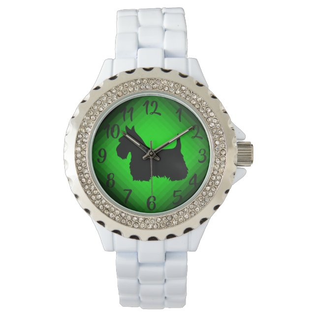 Reloj De Pulsera Escocia , territorio escocés, verde negro/trigo (Anverso)
