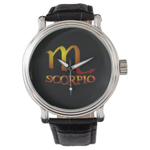 Reloj De Pulsera Escorpio Estrella Dorada
